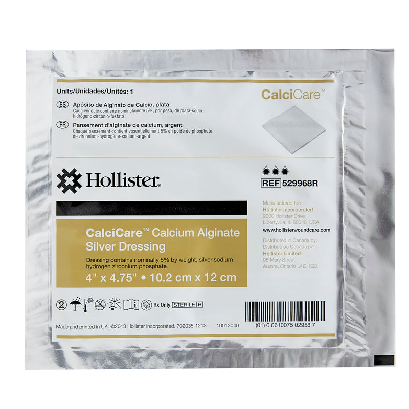 Hollister Silver Alginate Dressing CalciCare™ 4 X 4-3/4 Inch Rectangle Sterile #529968R