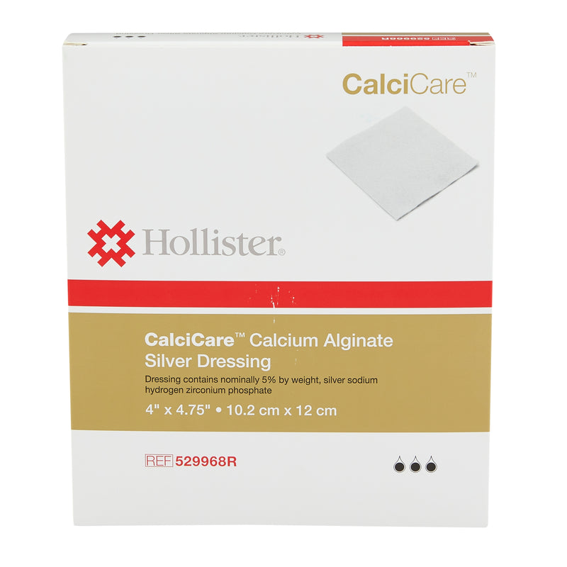 Hollister Silver Alginate Dressing CalciCare™ 4 X 4-3/4 Inch Rectangle Sterile #529968R