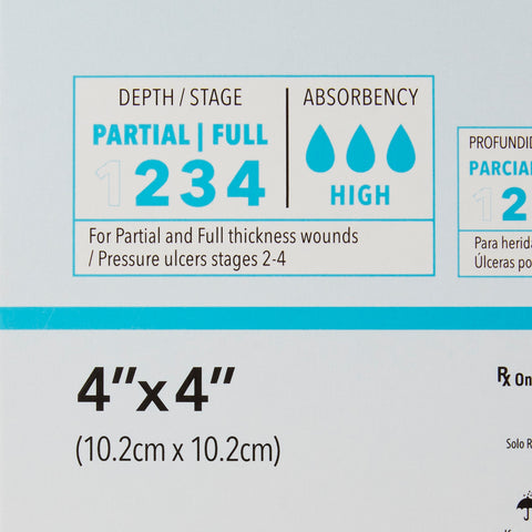 DermaRite Industries Silver Foam Dressing DermaBlue+™ Foam 4 X 4 Inch Square Sterile #76040414