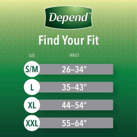 Absorbent Underwear Depend® Fresh Protection Waistband Style Adult Small / Medium Male Disposable Heavy Absorbency #43616