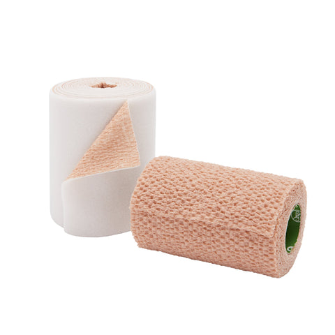 2 Layer Compression Bandage System 3M™ Coban™2 Lite 4 Inch X 2-9/10 Yard / 4 Inch X 5-1/10 Yard 25 to 30 mmHg Self-adherent / Pull On Closure Tan / White NonSterile