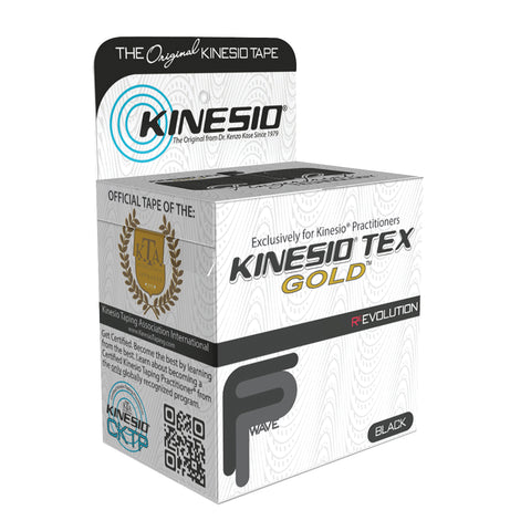 Kinesiology Tape Kinesio® Tex Gold™ FP Water Resistant Cotton Black NonSterile #24-4873