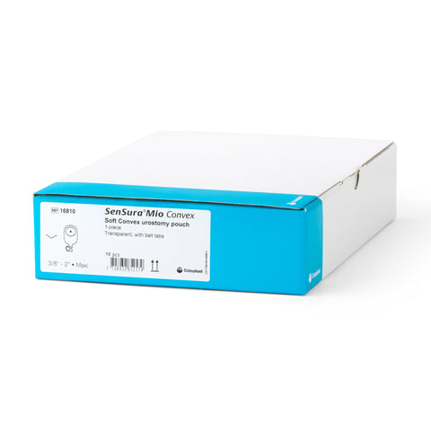 Coloplast Urostomy Pouch SenSura® 16810 Mio Convex One-Piece System 10-1/2 Inch Length, Maxi Soft Convex, Trim to Fit 3/8 to 2 Inch Stoma Drainable