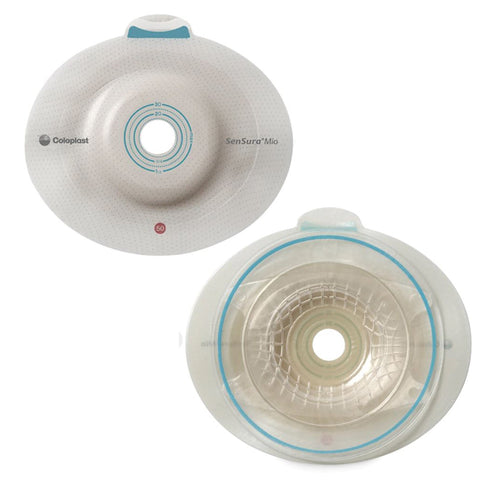 Coloplast Ostomy Barrier 16911 SenSura® Mio Click Trim to Fit, Extended Wear Elastic Adhesive 50 mm Flange Red Code System 5/8 to 1-3/16 Inch Opening