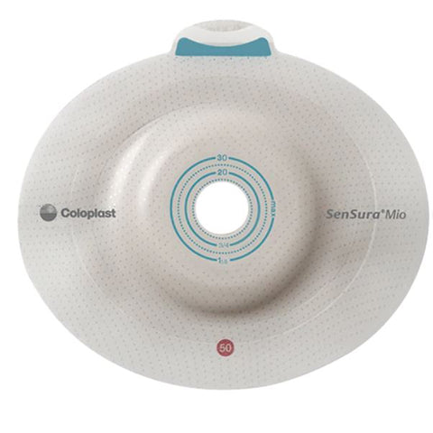 Coloplast Ostomy Barrier 16921 SenSura® Mio Convex Trim to Fit, Extended Wear Elastic Adhesive 60 mm Flange Blue Code System 5/8 to 1-3/16 Inch Opening