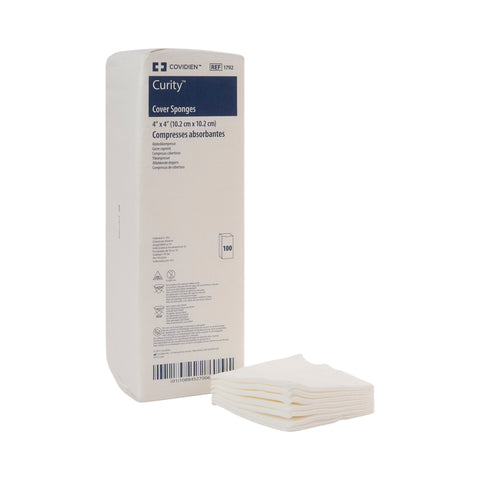Nonwoven Sponge Curity™ Nonwoven Cellulose 4-Ply Square NonSterile