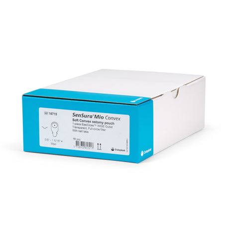 Coloplast Ostomy Pouch SenSura® 16715 Mio Convex One-Piece System 11 Inch Length, Maxi Soft Convex, Trim to Fit 5/8 to 1-5/16 Inch Stoma Drainable