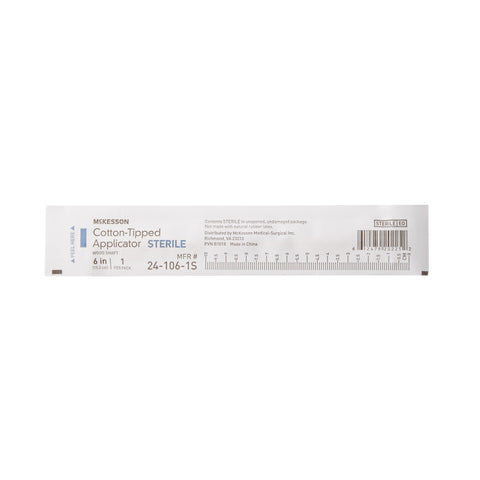 Swabstick Cotton Tip Wood Shaft 6 Inch Sterile 1 per Pack