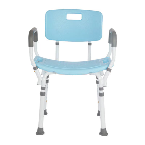 Premium Shower Chair with Back and Padded Arms