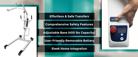 Electric Patient Lift With Sling #MOB1076WHTSLG