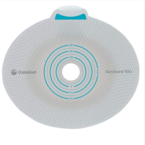 Coloplast Ostomy Barrier 10564 SenSura® Mio Flex Trim to Fit, Extended Wear Elastic Adhesive 50 mm Flange Red Code System 35 to 48 mm Opening