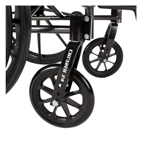 Drive Medical Cruiser X4 Lightweight Dual Axle Wheelchair with Adjustable Detachable Arms, Desk Arms, Elevating Leg Rests