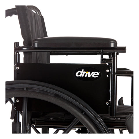 Drive Medical Cruiser X4 Lightweight Dual Axle Wheelchair with Adjustable Detachable Arms, Desk Arms, Swing Away Footrests
