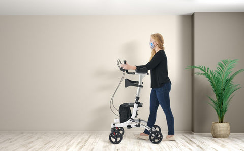 Medline Upright Aluminum Rollator, White, 1 EA #RLU-500A-8RW