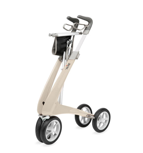 byACRE Carbon Fiber Rollator with 16.1" W x 22" H Compact Seat, White, 1 EA   #BYA100SMW