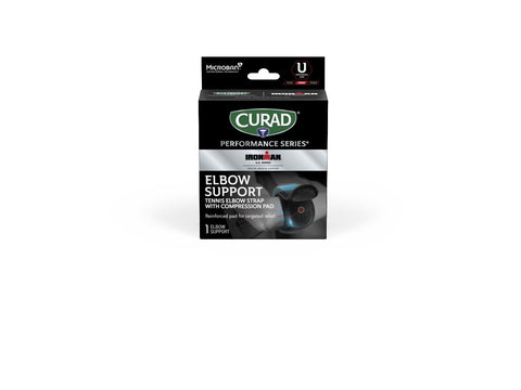 CURAD Performance IRONMAN Tennis Elbow Straps with Microban, Deluxe, Universal