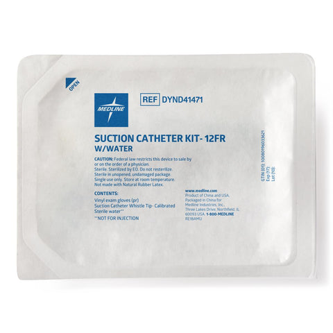 Medline Suction Catheter Kit with H2O, 100 mL, 12 Fr, Whistle Tip #DYND41471