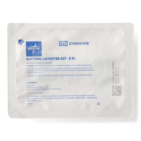 Medline Suction Catheter Kit with H2O, 100 mL, 8 Fr, DeLee Tip #DYND41478
