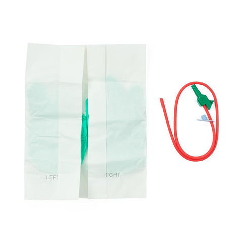 Medline Sterile Open Suction Catheter Mini Tray with Pair of Gloves, 14 Fr, DeLee Tip #DYND48982