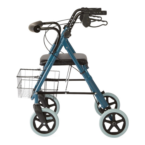 Medline Deluxe Aluminum Rollator, Blue, 1 EA #G07887B
