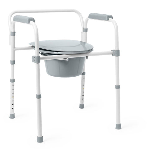 Medline 3-in-1 Folding Aluminum Elongated Commode #G1-505LX1