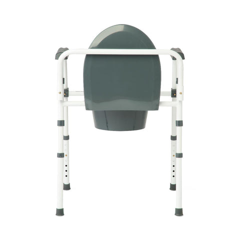 Medline Dark Grey 3-in-1 Folding Commode with Elongated Seat, Microban Treated #G1-200LMX1