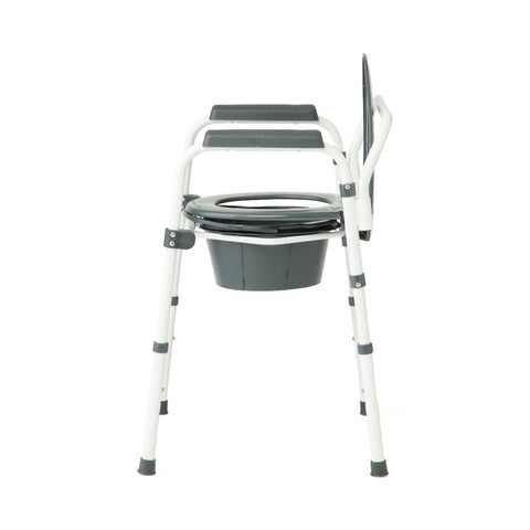 Medline Dark Grey 3-in-1 Folding Commode with Elongated Seat, Microban Treated #G1-200LMX1