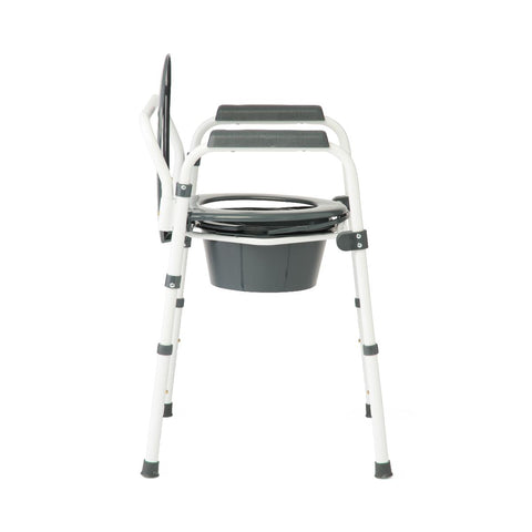 Medline Dark Grey 3-in-1 Folding Commode with Elongated Seat, Microban Treated #G1-200LMX1