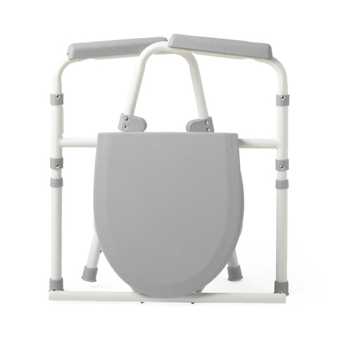 Medline Steel 3-in-1 Folding Commode, Includes Seat with Lid, Bucket, Armrests, and Splashguard  #G1-200X1