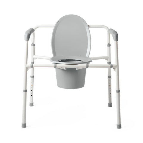 Medline Extra-Wide 24" Steel Bariatric Commode with 650 lb. Capacity, Elongated  #G1-201LBX1