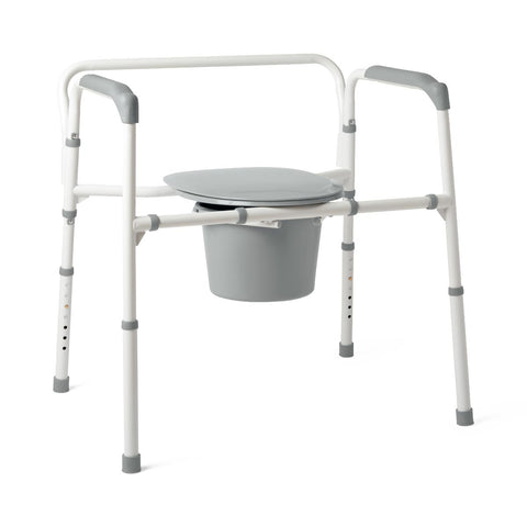 Medline Extra-Wide 24" Steel Bariatric Commode with 650 lb. Capacity, Elongated  #G1-201LBX1
