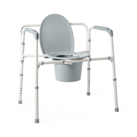 Medline Extra-Wide 24" Steel Bariatric Commode with 650 lb. Capacity, Elongated  #G1-201LBX1