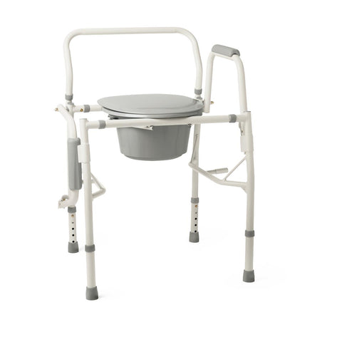 Medline Steel Drop-Arm Commode, 350 lb Weight Capacity #G1-301DX1