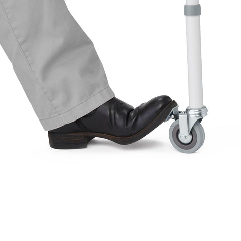 Medline Steel Drop-Arm Commode, Four Locking Casters, 350 lb Weight Capacity #G1-303DWX1