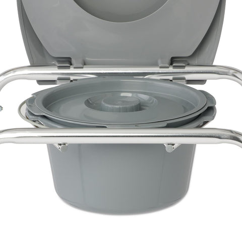 Medline Aluminum Elongated Commode with 4 Locking Casters #G1-501LWX1