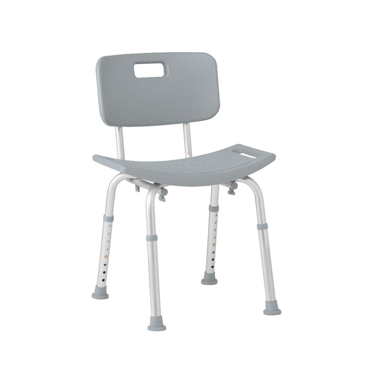 Medline Aluminum Shower Chair with Back, 400 lb Capacity, #G2-101KRX1