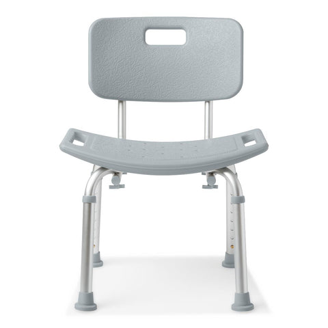 Medline Aluminum Shower Chair with Back, 400 lb Capacity, #G2-101KRX1