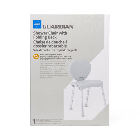 Medline Folding Shower Chair with Backrest, 300 lb. Weight Capacity, #G2-103RX1