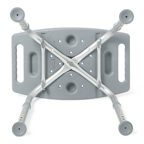 Medline Shower Chair without Back, 13.75"-20.5" Seat Height, 400 lb. Weight Capacity, #G2-201KRX1
