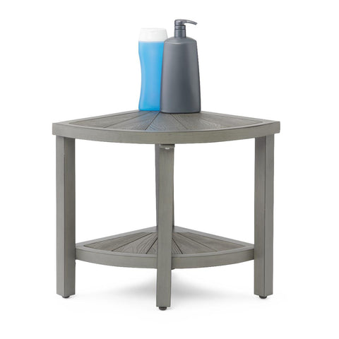 Medline Corner Aluminum and Faux Wood Bath Bench, 15.5" W x 15.5" D x 18" H #G2-501X1
