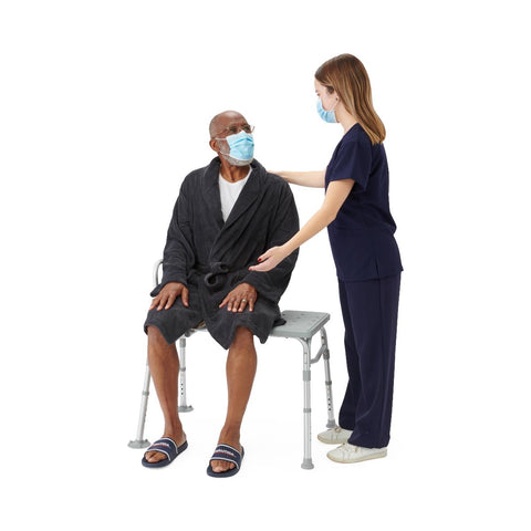 Medline Transfer Bench with Backrest and Pushbutton Height Adjustment, 400 lb. Capacity, #G3-100KBX1