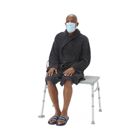 Medline Transfer Bench with Backrest and Pushbutton Height Adjustment, 400 lb. Capacity, #G3-100KBX1