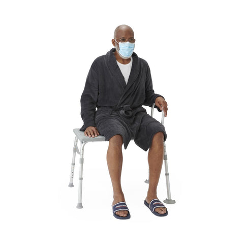 Medline Transfer Bench with Backrest and Pushbutton Height Adjustment, 400 lb. Capacity, #G3-100KBX1