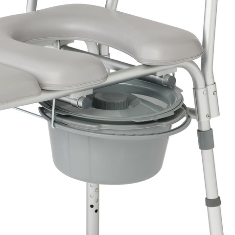 Medline Combination Transfer Bench and Commode, Padded, 400 lb. Capacity,  #G3-101KBPX1
