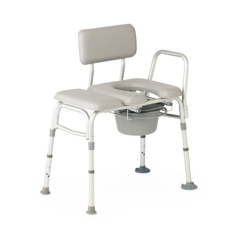 Medline Combination Transfer Bench and Commode, Padded, 400 lb. Capacity,  #G3-101KBPX1