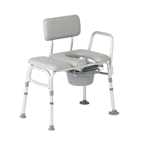 Medline Combination Transfer Bench and Commode, Padded, 400 lb. Capacity,  #G3-101KBPX1