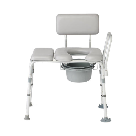 Medline Combination Transfer Bench and Commode, Padded, 400 lb. Capacity,  #G3-101KBPX1