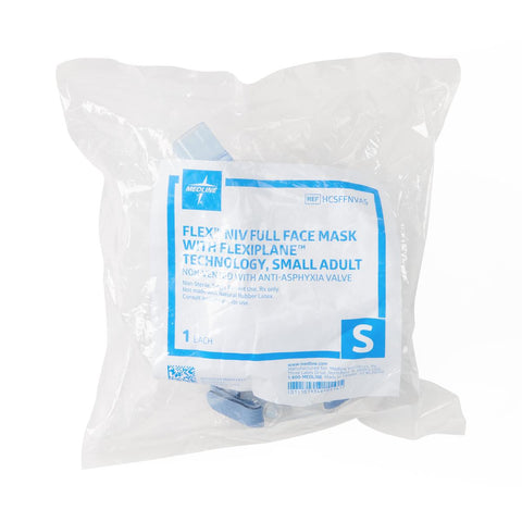 Medline NIV Full-Face Mask with Headgear, Antiasphyxia Valve, Nonvented