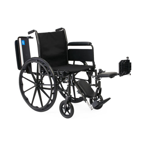 Medline K3 Guardian 18" Wide Wheelchair with Full-Length Arms and Elevating Leg Rests #K3186N14E