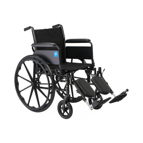 Medline K3 Guardian 18" Wide Wheelchair with Full-Length Arms and Elevating Leg Rests #K3186N14E